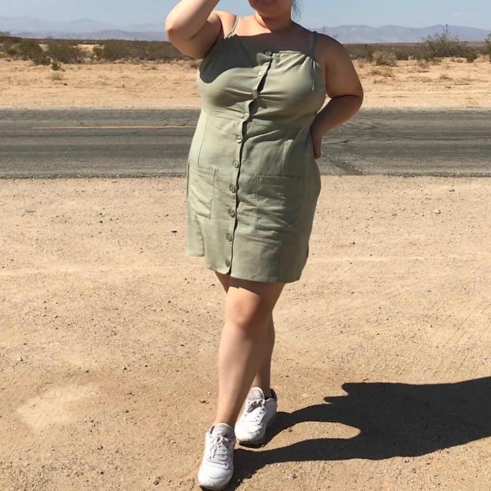 Green mini dress